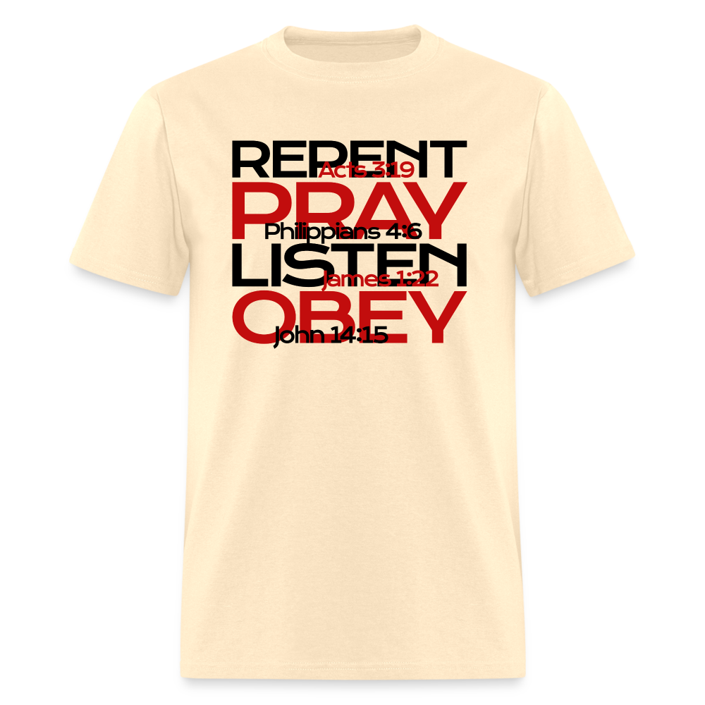 Repent Pray Listen Obey w/Scripture - natural