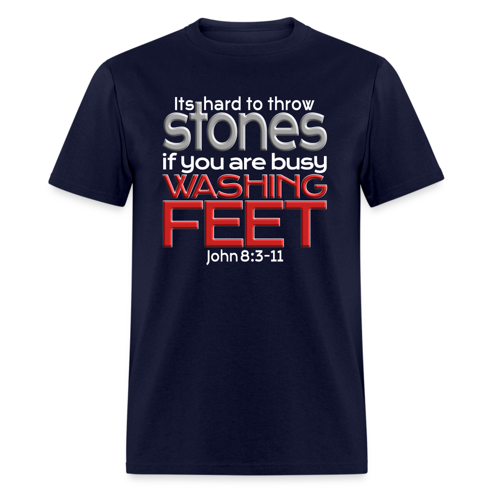 Throwing Stones or Washing Feet - navy