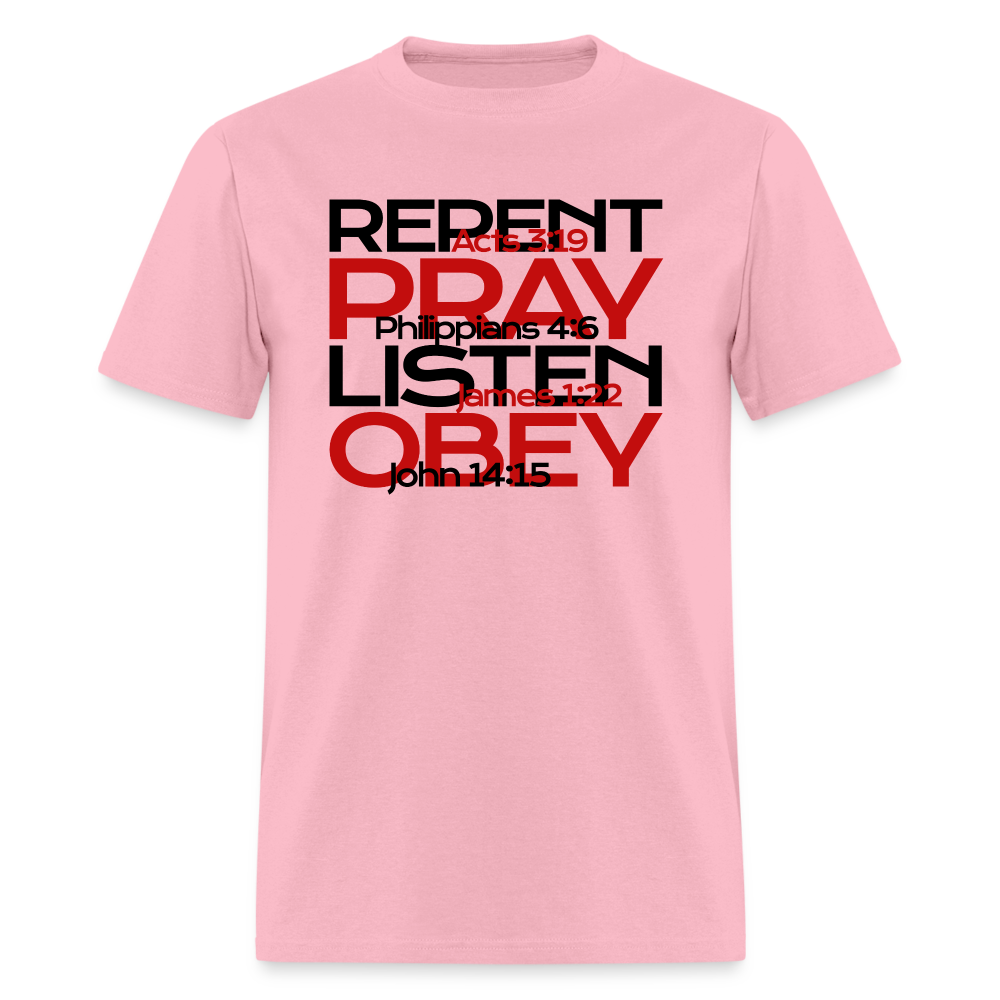 Repent Pray Listen Obey w/Scripture - pink