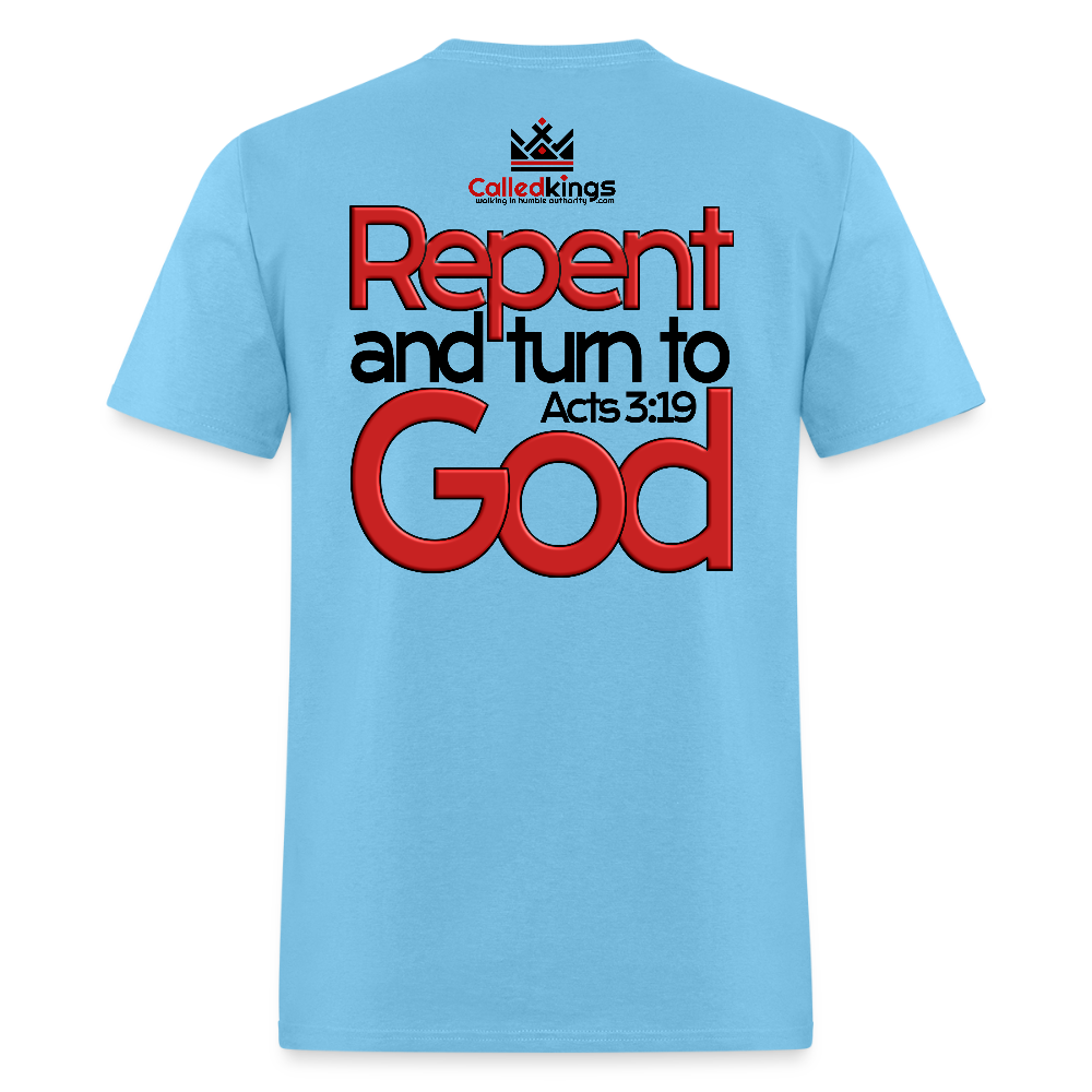 WTBSF? Repent and Turn to God - aquatic blue