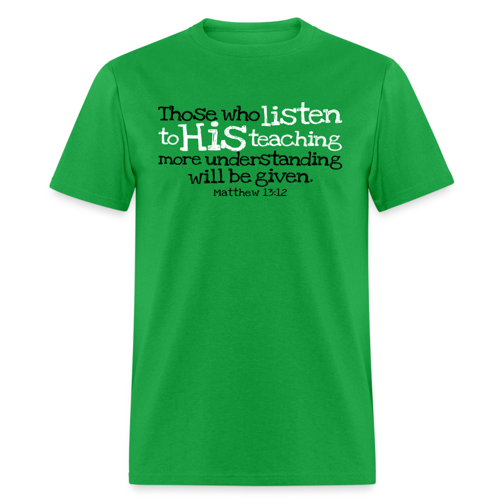 Listen to His Teaching - bright green
