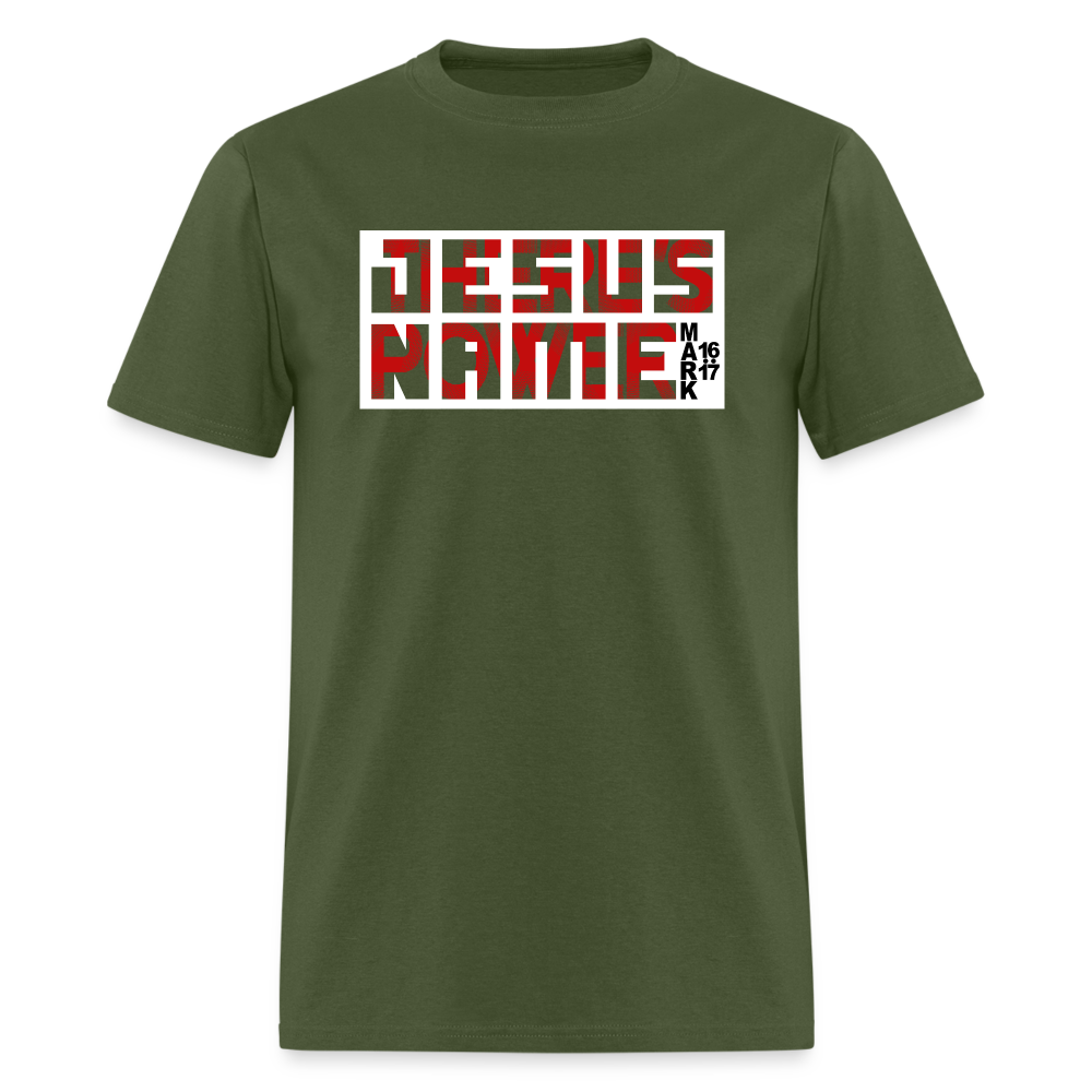 There's Power in Jesus Name - military green