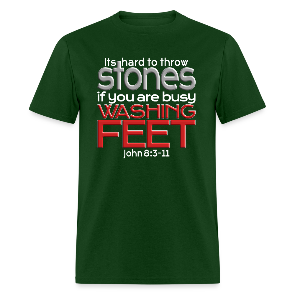 Throwing Stones or Washing Feet - forest green