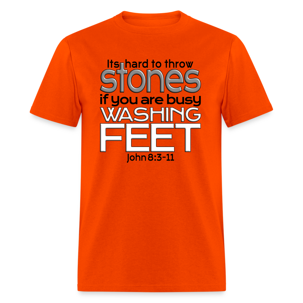 Throwing Stones or Washing Feet - orange