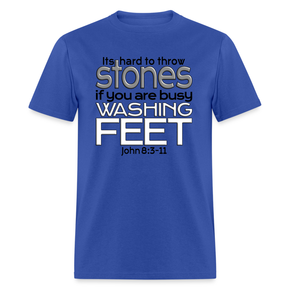 Throwing Stones or Washing Feet - royal blue