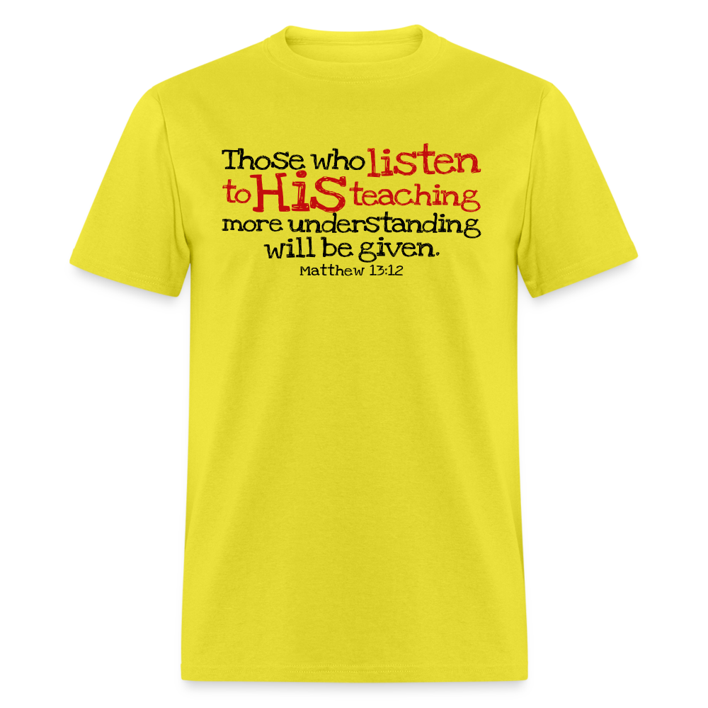 Listen to His Teaching - yellow