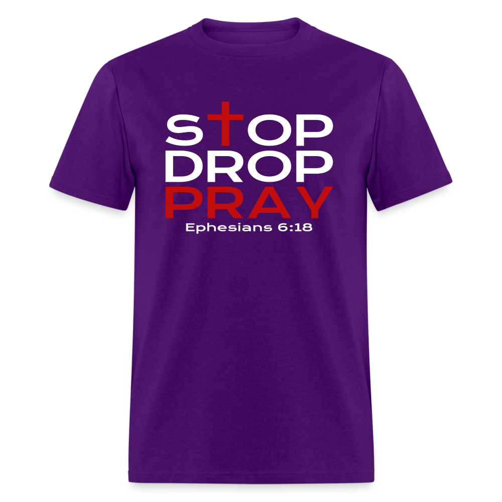 Stop Drop Pray - purple