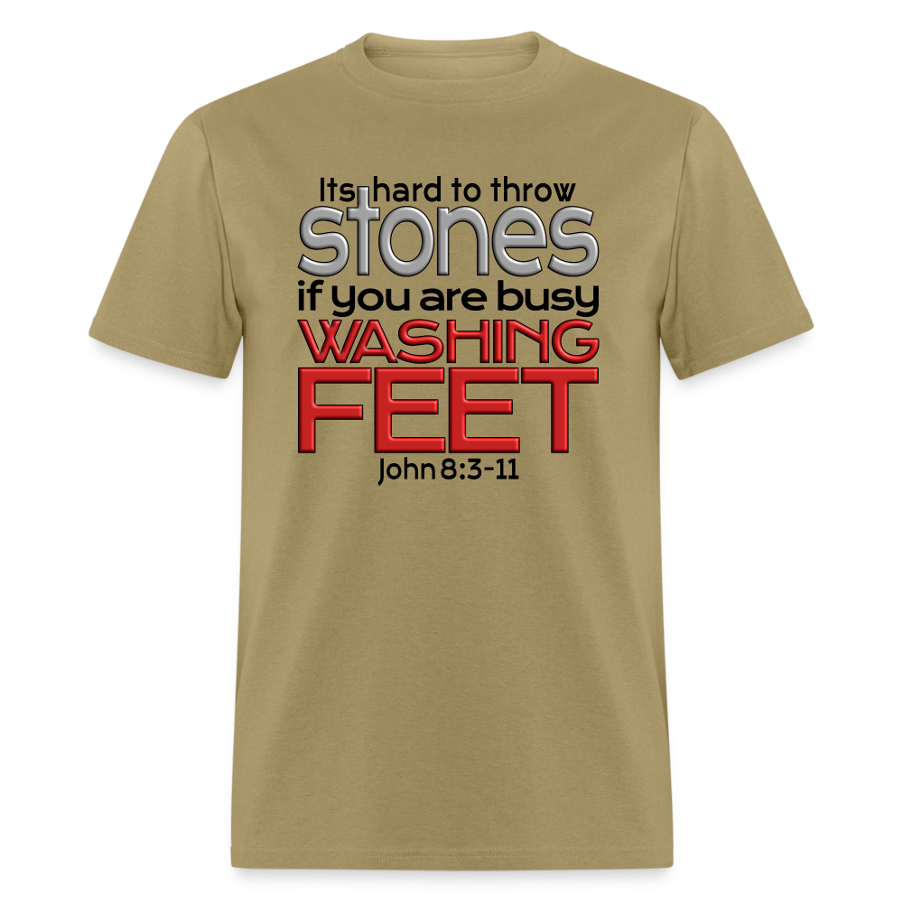 Throwing Stones or Washing Feet - khaki