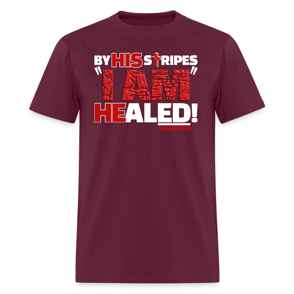 By His Stripes I Am Healed - burgundy