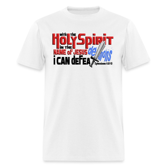 Holy Spirit Defeat Demons - white