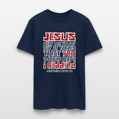 Jesus Flipped - navy