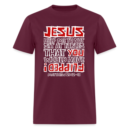Jesus Flipped - burgundy