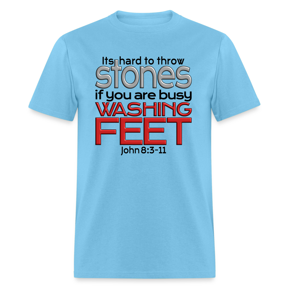 Throwing Stones or Washing Feet - aquatic blue