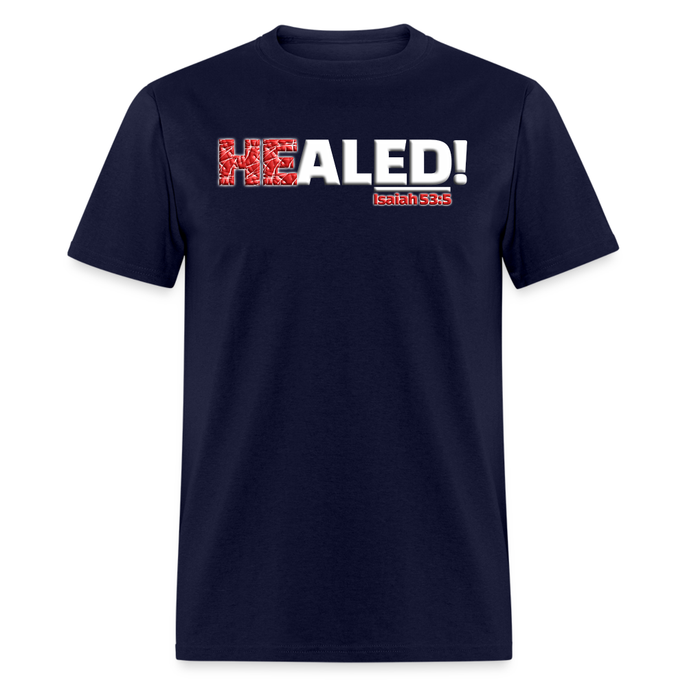 He Healed - navy