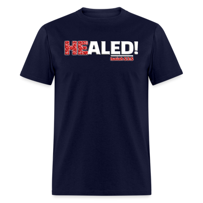 He Healed - navy