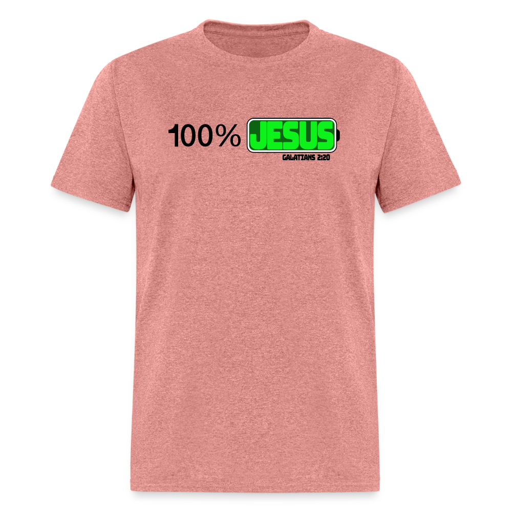 100% Jesus - heather mauve