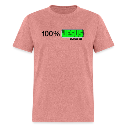 100% Jesus - heather mauve