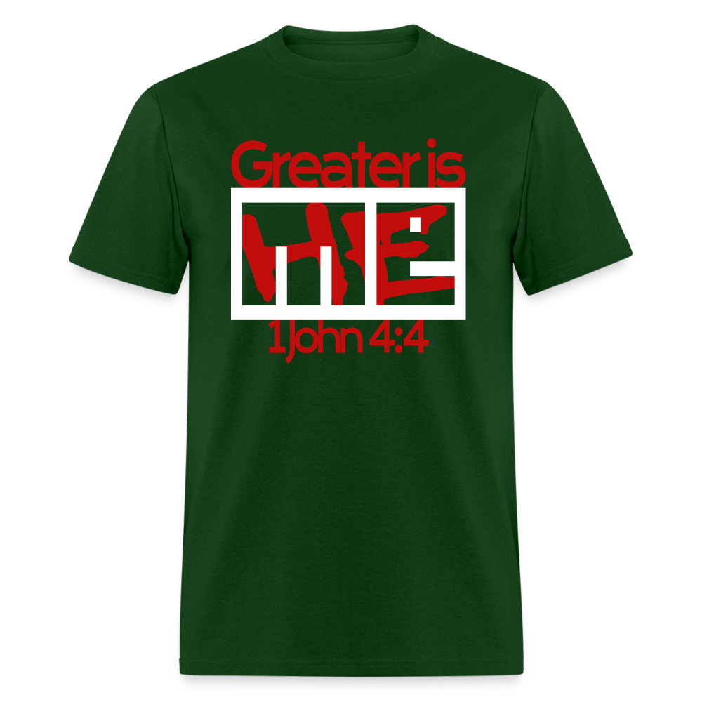 Greater is He in Me - forest green