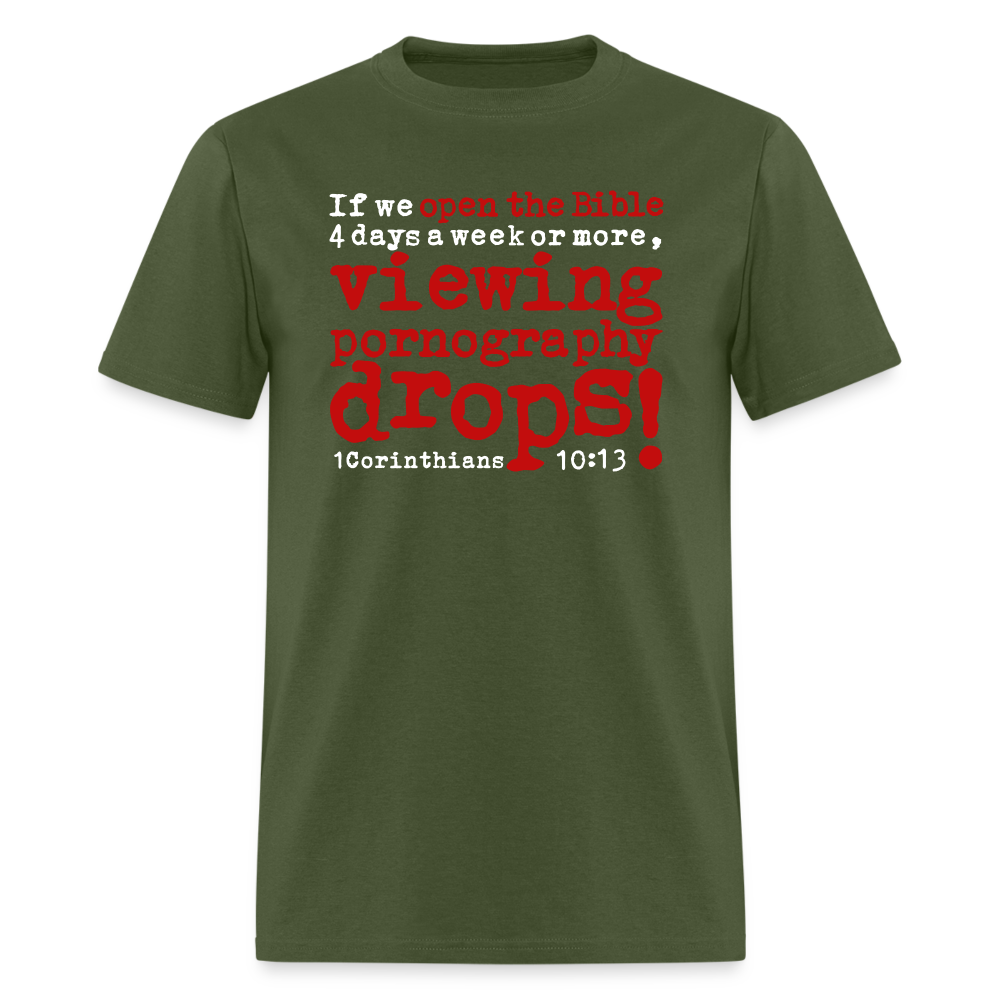 Open Bible Viewing Porn Drops - military green