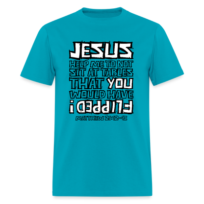 Jesus Flipped - turquoise