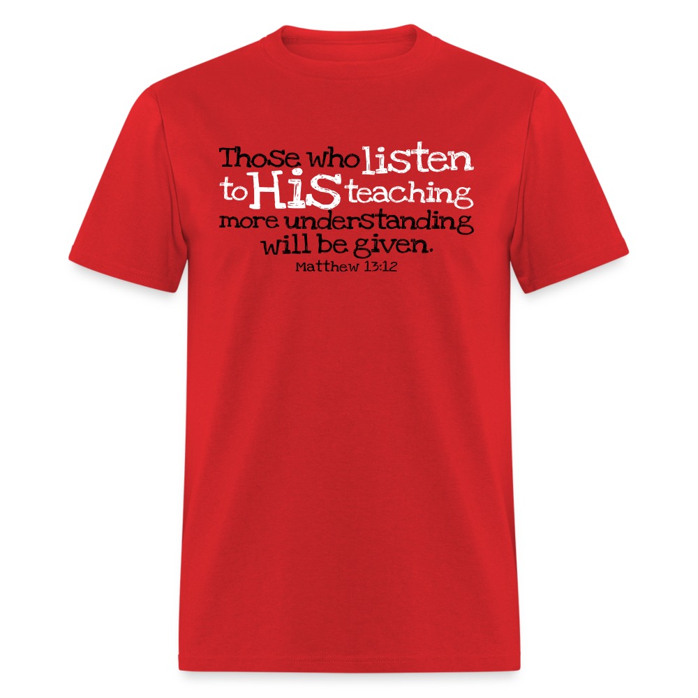 Listen to His Teaching - red