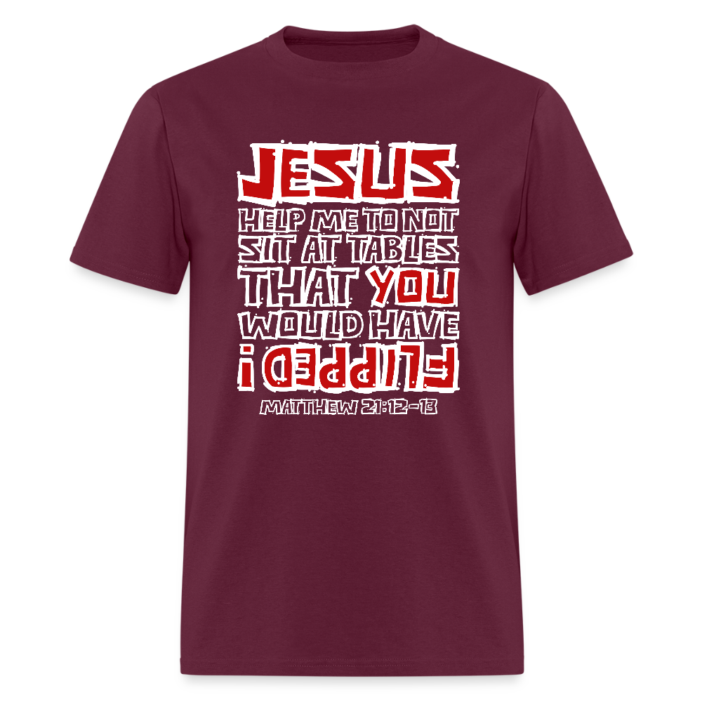 Jesus Flipped - burgundy