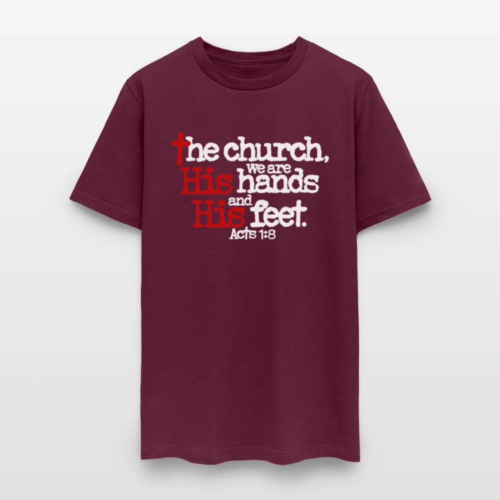 Church His Hands His Feet - burgundy