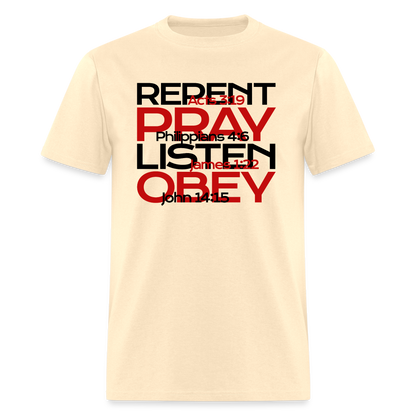 Repent Pray Listen Obey w/Scripture - natural