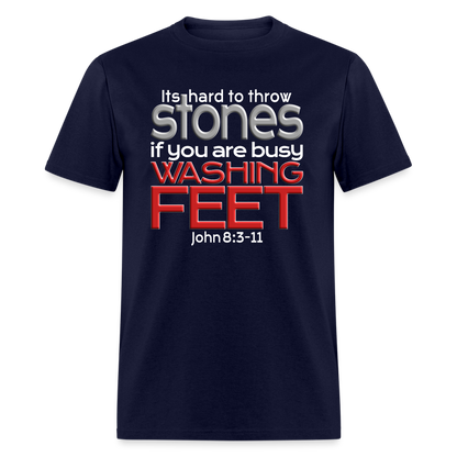 Throwing Stones or Washing Feet - navy