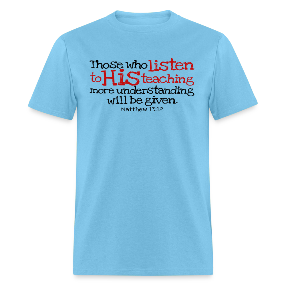 Listen to His Teaching - aquatic blue