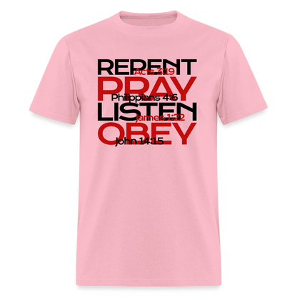 Repent Pray Listen Obey w/Scripture - pink