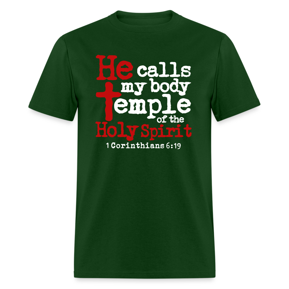 He Calls My Body Temple - forest green