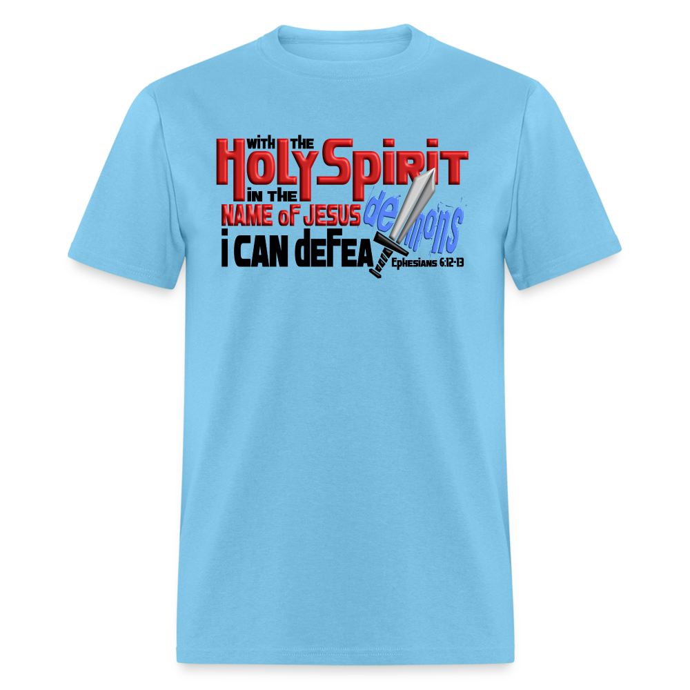 Holy Spirit Defeat Demons - aquatic blue