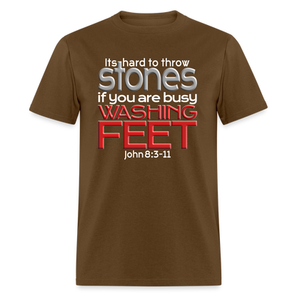 Throwing Stones or Washing Feet - brown