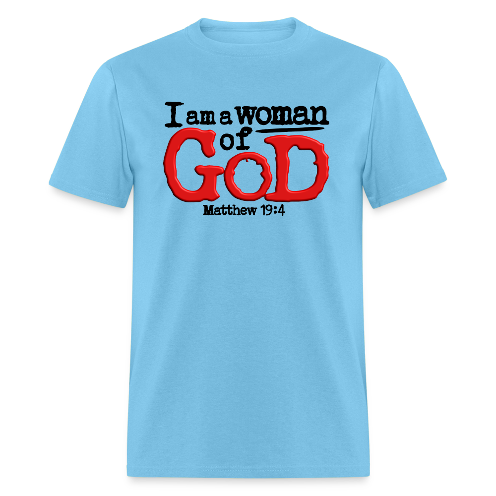 I Am a Woman of God - aquatic blue