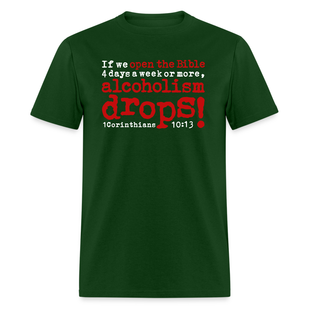 Open Bible Alcoholism Drops - forest green