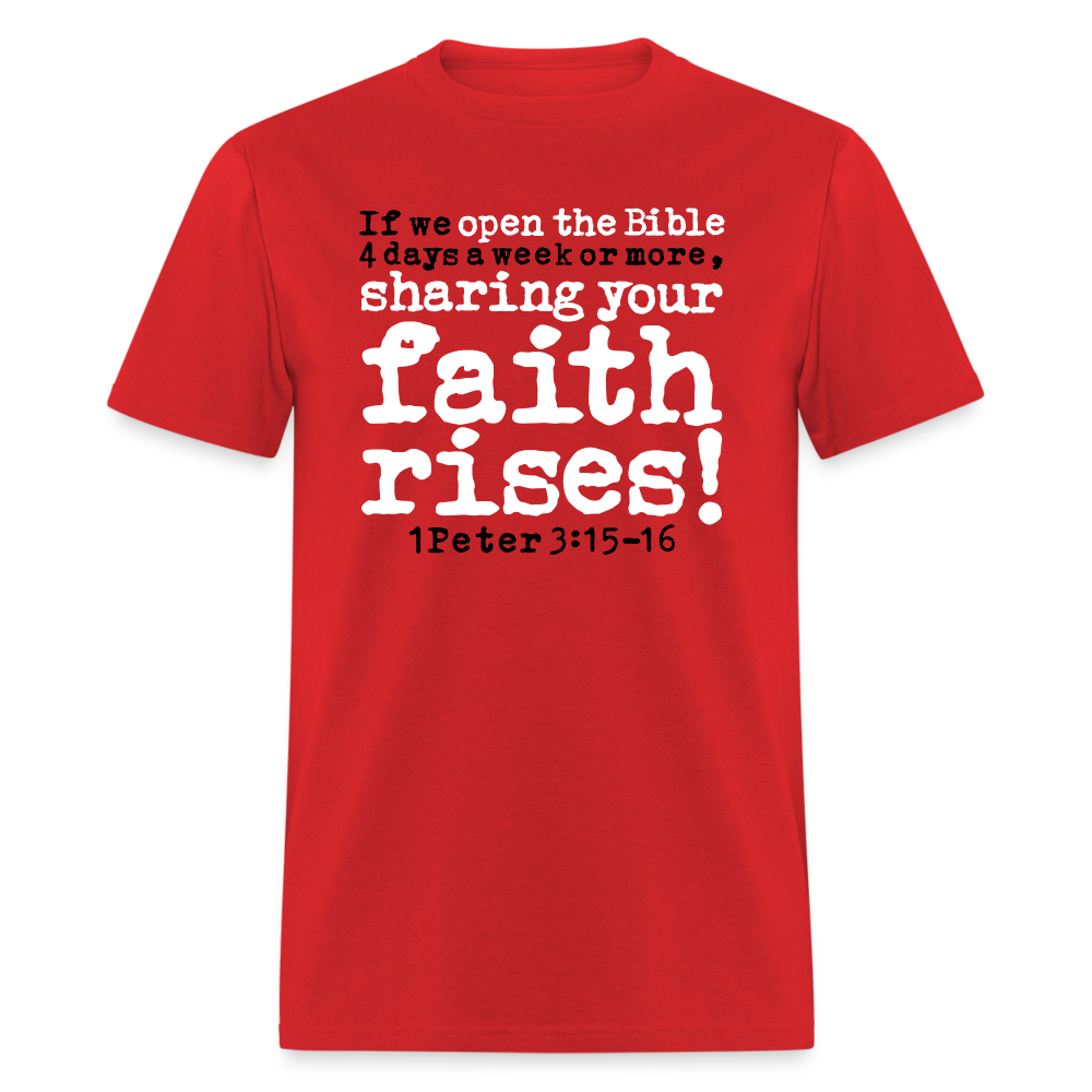 Open Bible Sharing Faith Rises - red