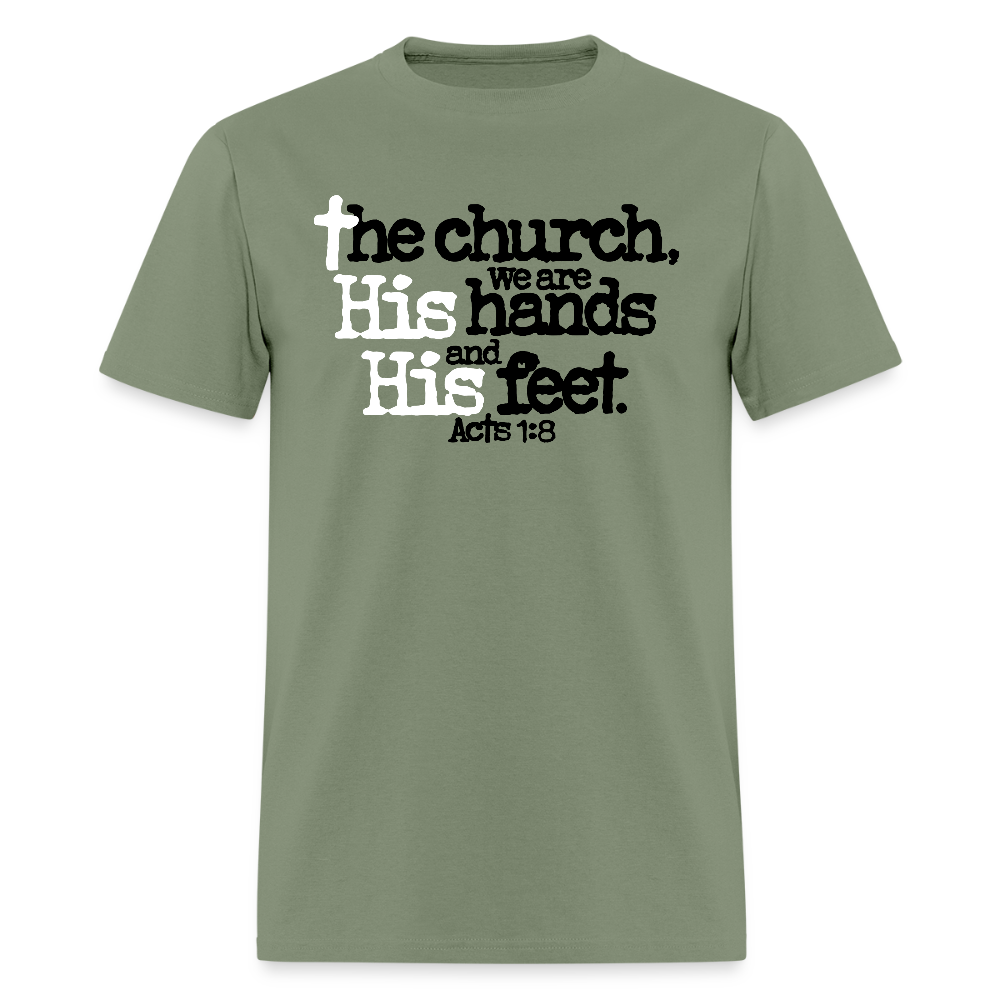 Church His Hands His Feet - military green