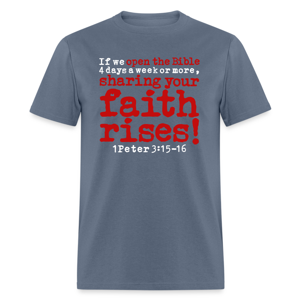 Open Bible Sharing Faith Rises - denim