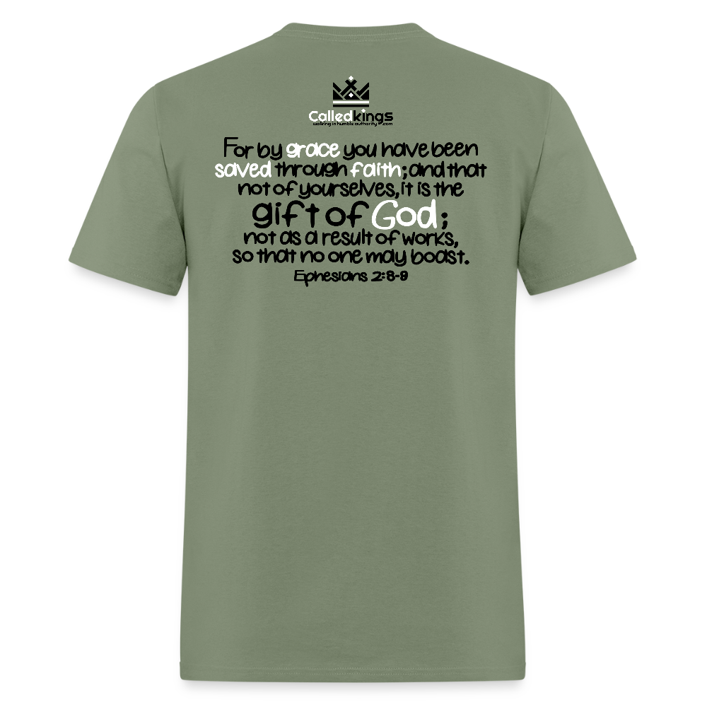 Only Thing We Contribute To Our Salvation - military green