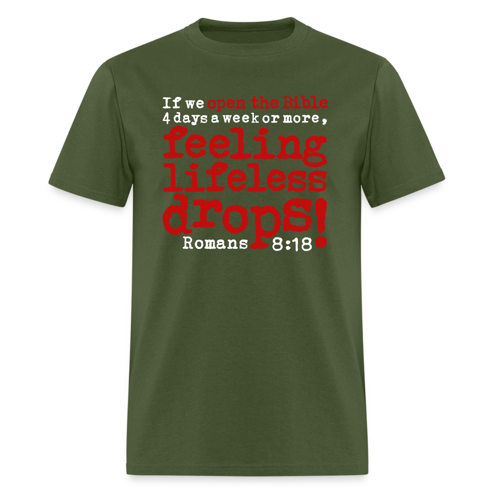 Open Bible Feeling Lifeless Drops - military green