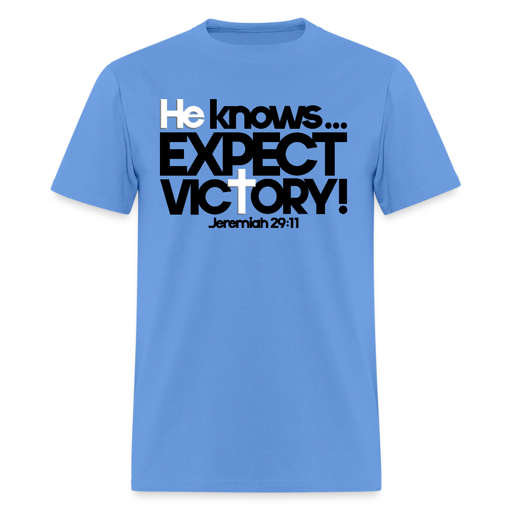 He Knows Expect Victory - carolina blue