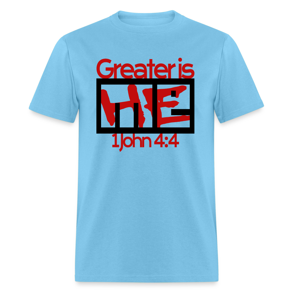 Greater is He in Me - aquatic blue