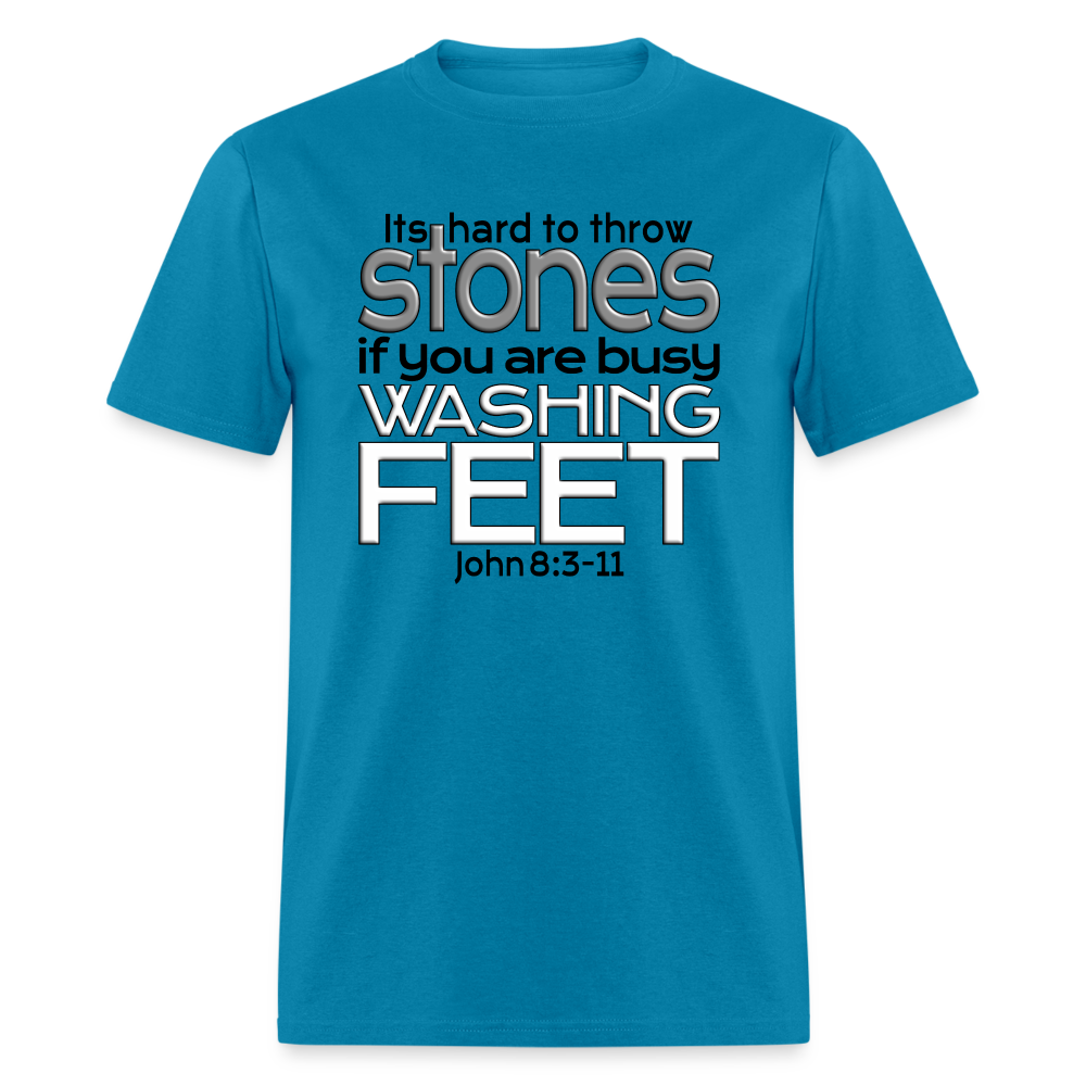 Throwing Stones or Washing Feet - turquoise