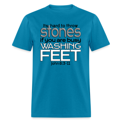 Throwing Stones or Washing Feet - turquoise