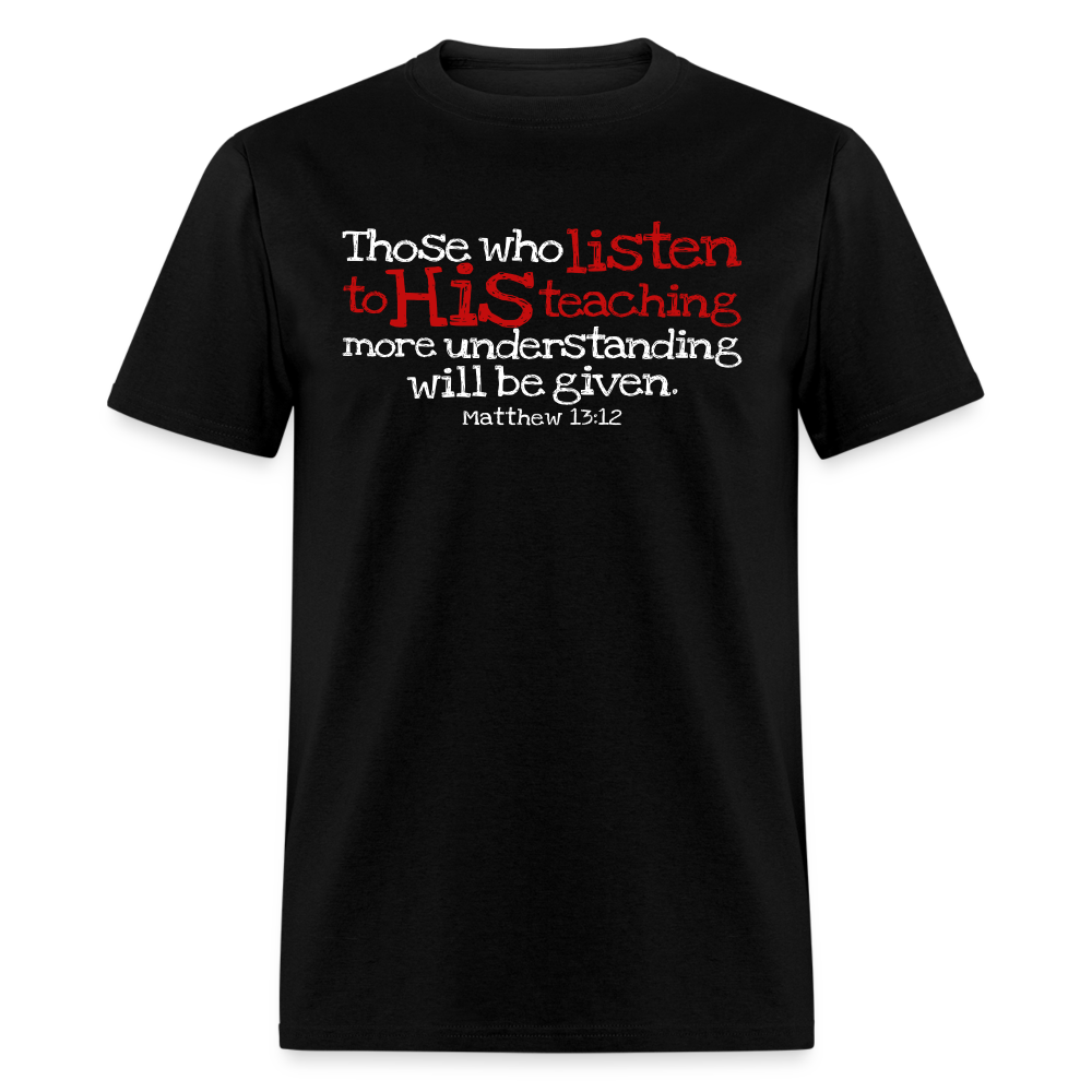 Listen to His Teaching - black