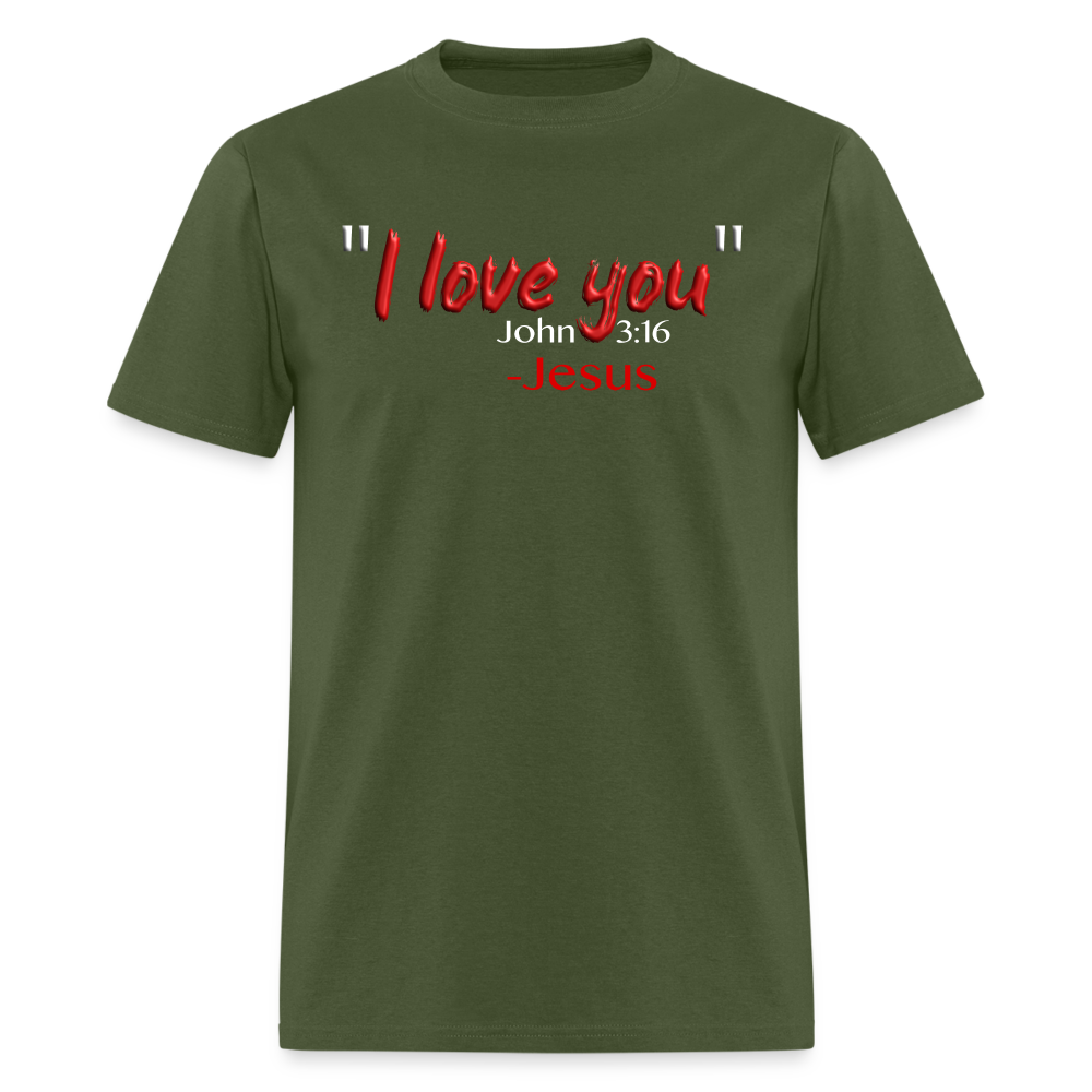 I Love You - military green