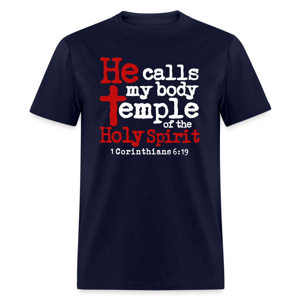 He Calls My Body Temple - navy