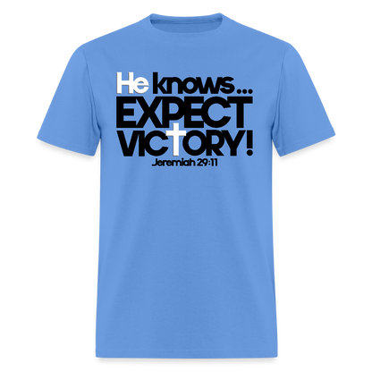 He Knows Expect Victory - carolina blue