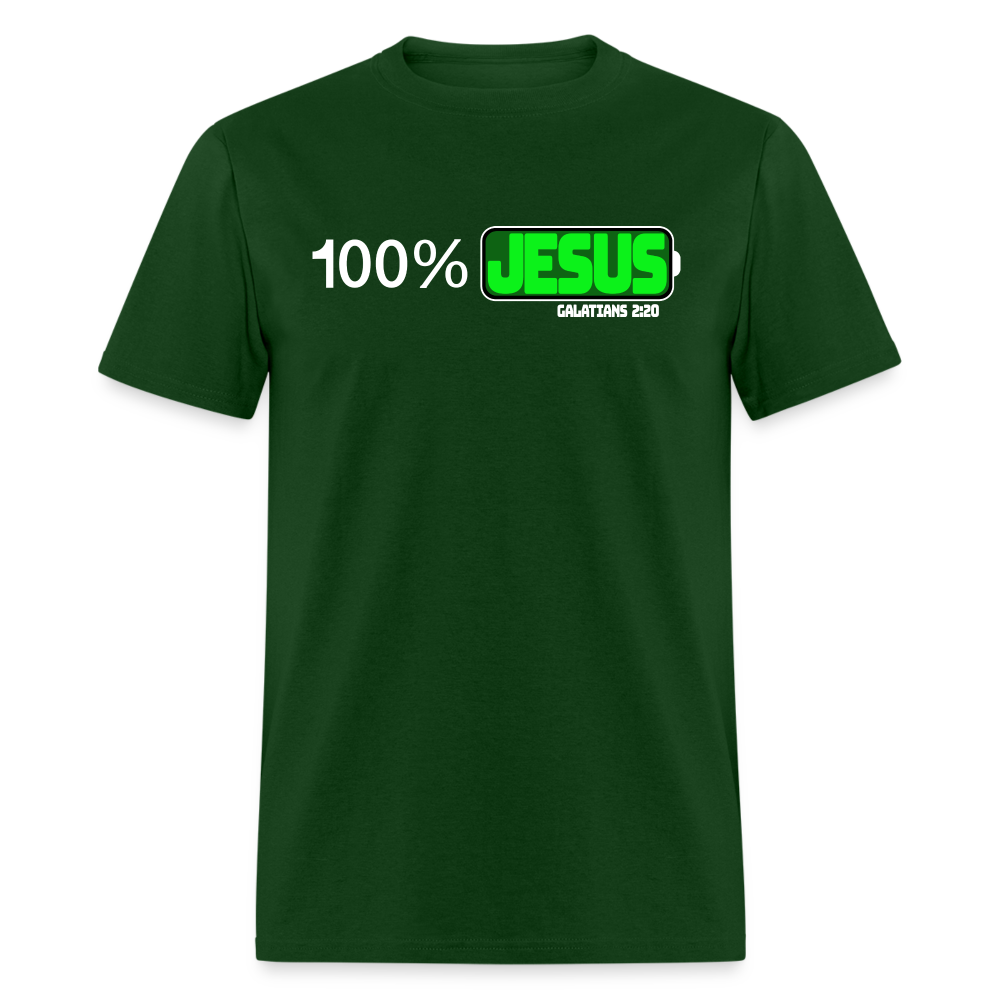 100% Jesus - forest green